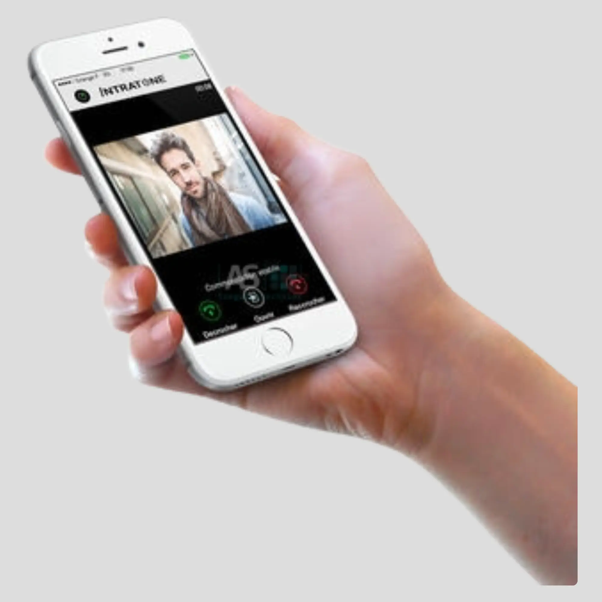 Phone showing video call.