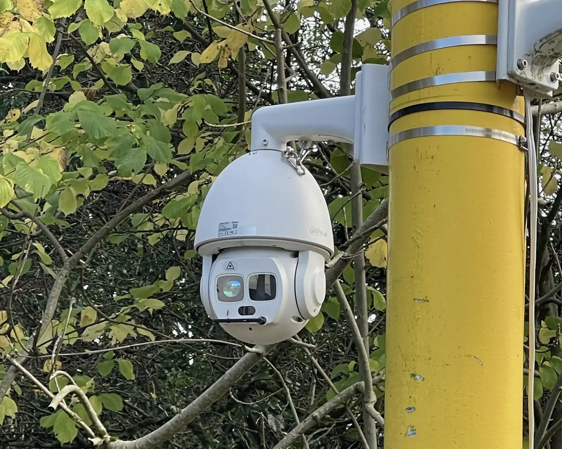 temporary cctv tower.